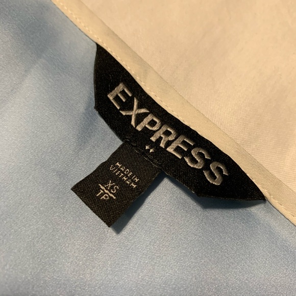 Express Light Blue Top with White Piping Detail - Picture 8 of 11